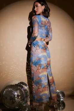Marble Print Midaxi Co-Ord Skirt