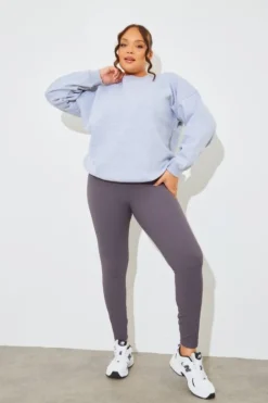 Marl Crew Neck Fleeceback Sweater
