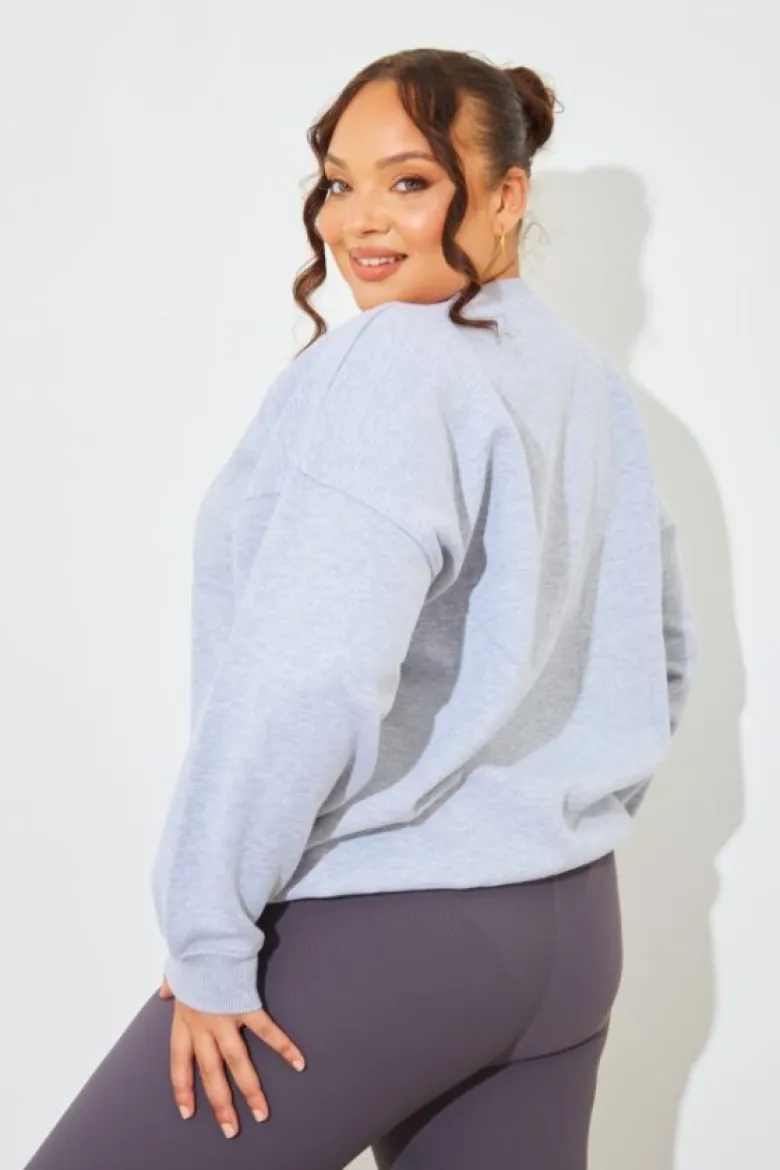 Marl Crew Neck Fleeceback Sweater