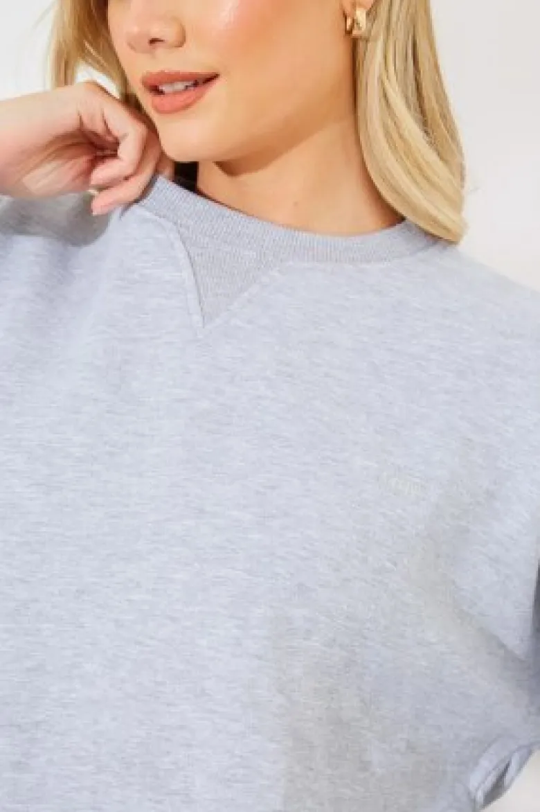 Marl Crew Neck Fleeceback Sweater