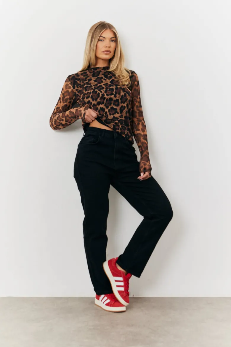 Mesh Leopard Top