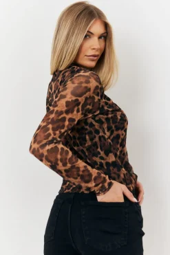 Mesh Leopard Top