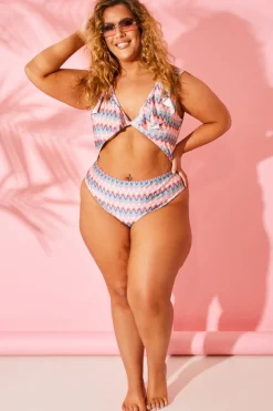 Multi Zig Zag Ruffle Swimsuit