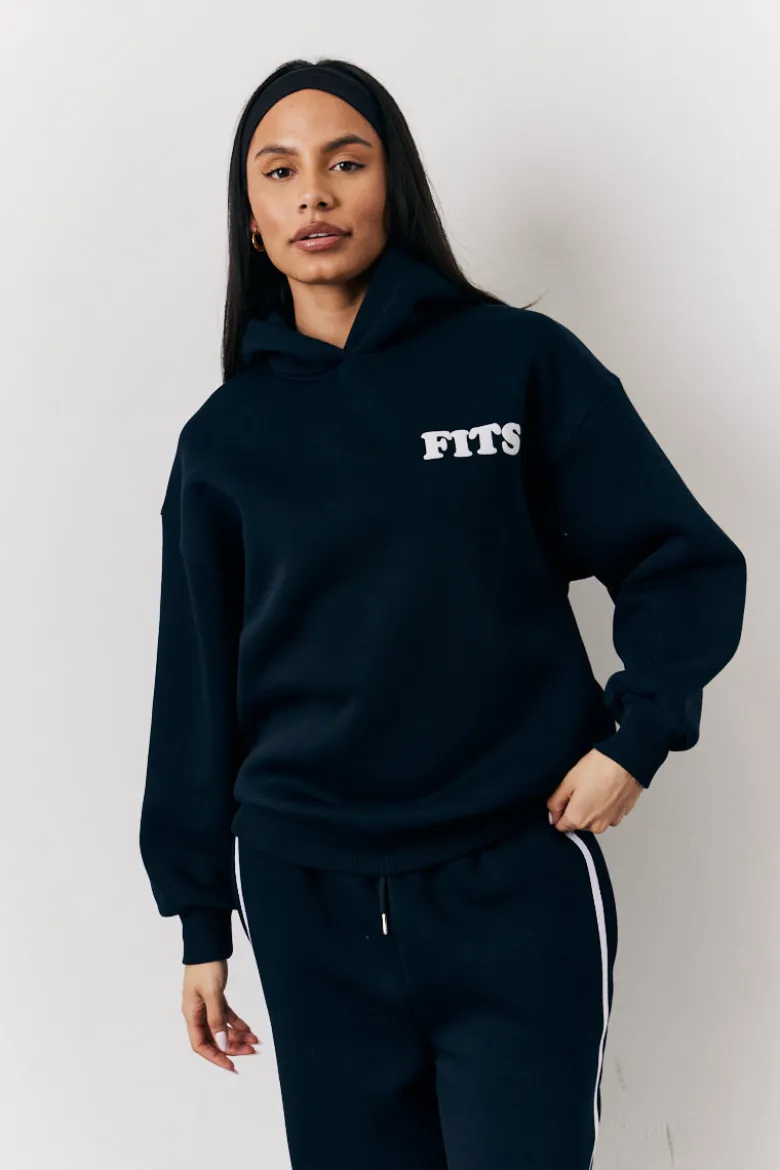 Navy Fits Bubble Print Co-Ord Hoodie