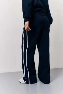 Navy Fits Wide Leg Side Stripe Co-Ord Jogger