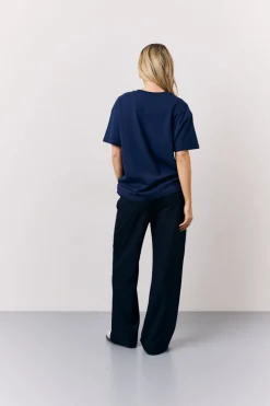 Navy Graphic Slogan T-Shirt