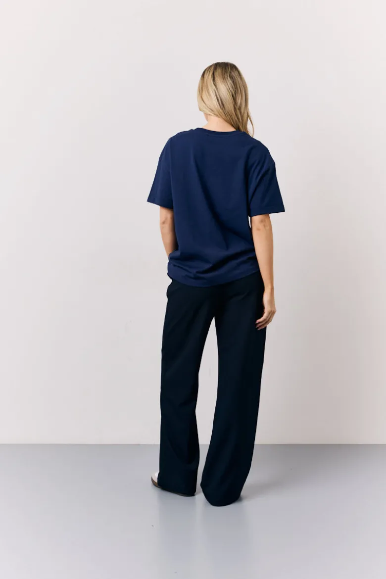 Navy Graphic Slogan T-Shirt
