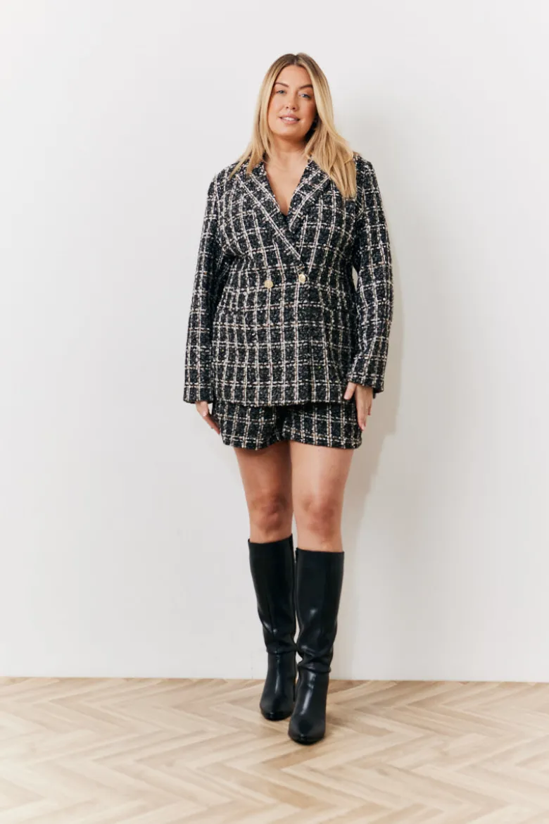 Occasion Black Boucle Check Short