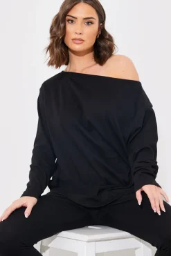 Off The Shoulder Long Sleeve T Shirt And Legging Set