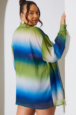Ombre Chiffon Beach Co-Ord Shirt