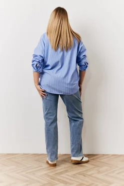Oversized Striped Poplin Shirt
