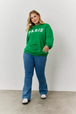 Paris Embroidered Slogan Sweatshirt