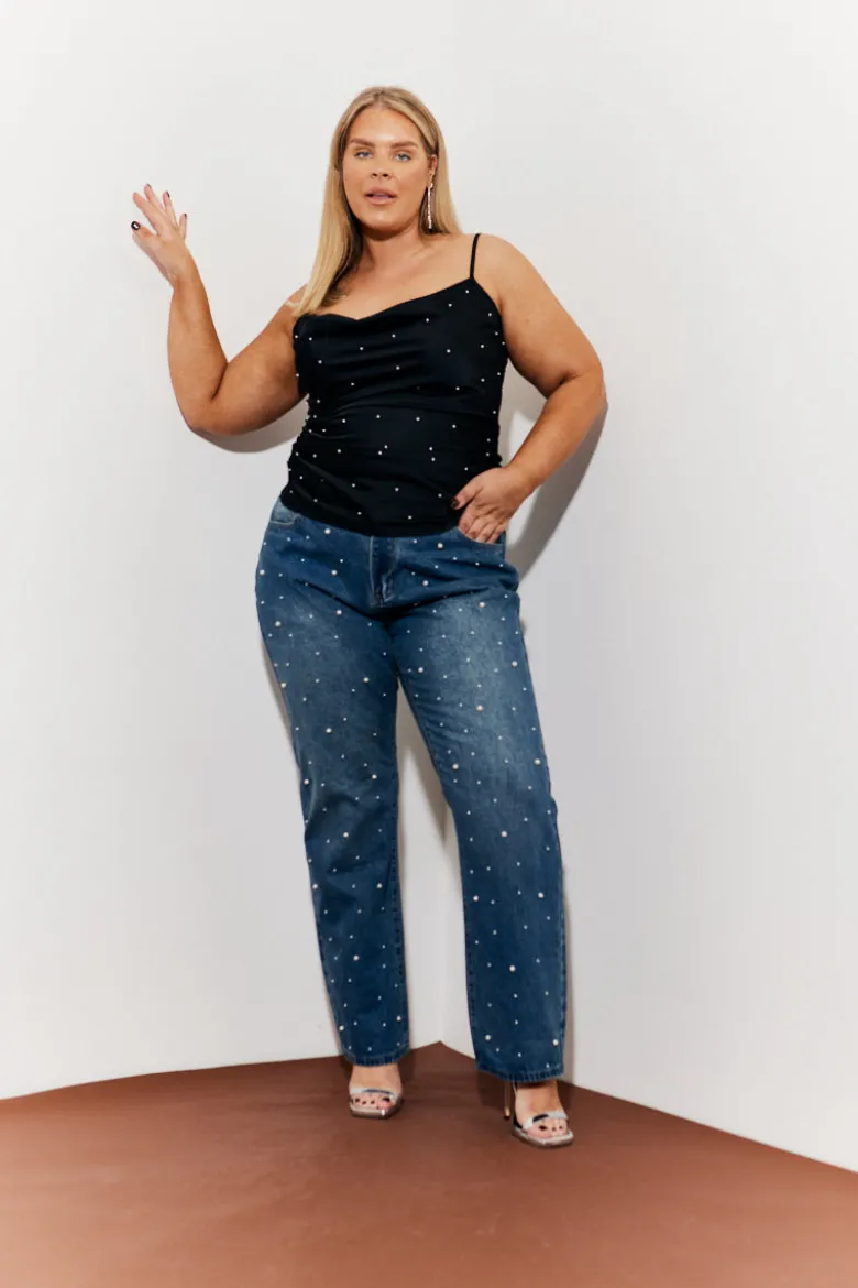 Pearl Embellished Cami Top