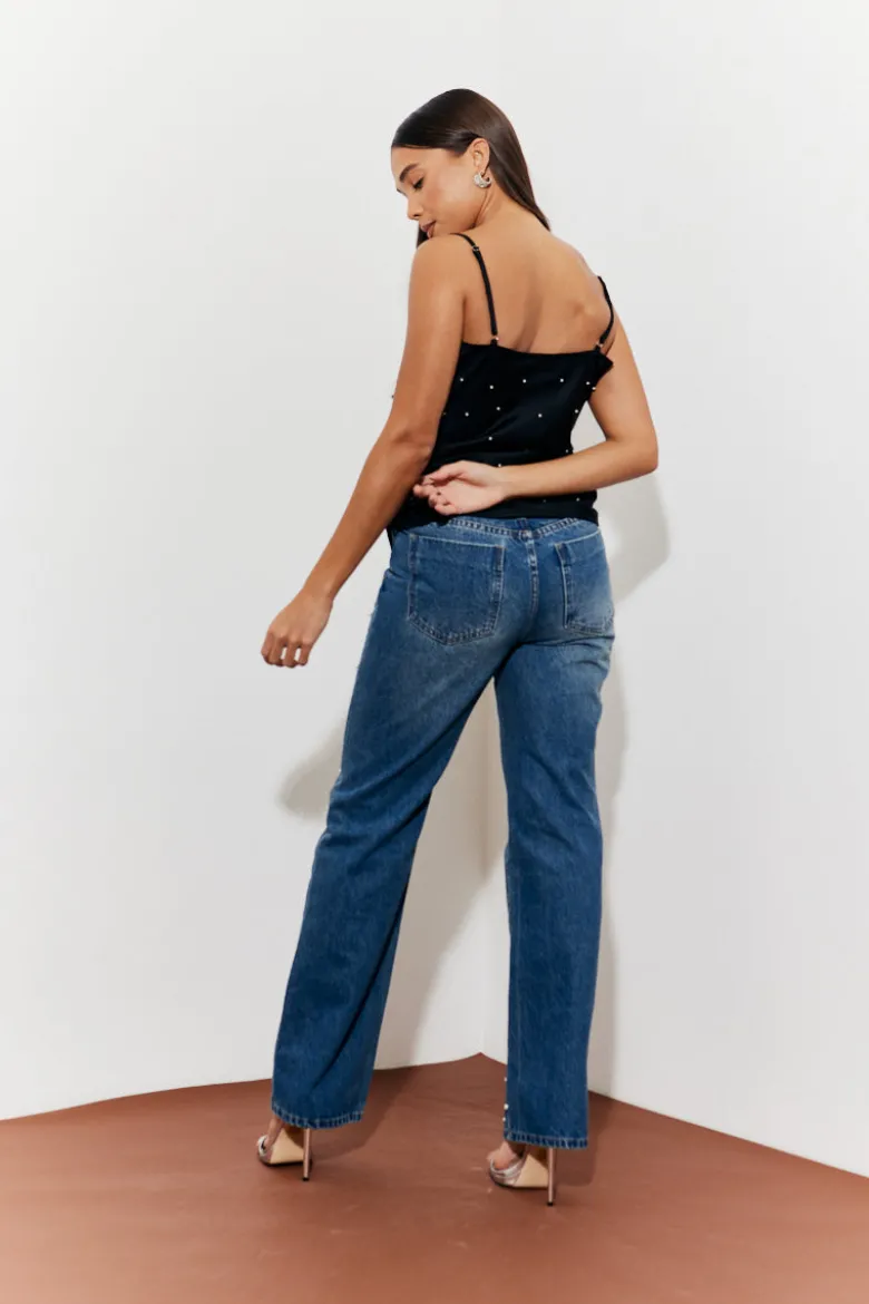 Pearl Embellished Jeans