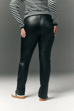 Perfect Sculpting High Waisted Leather Look Zip Front Legging