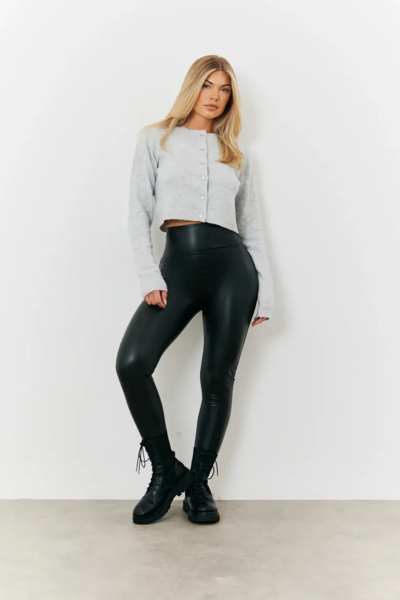 Perfect Sculpting High Waisted Leather Look Leggings
