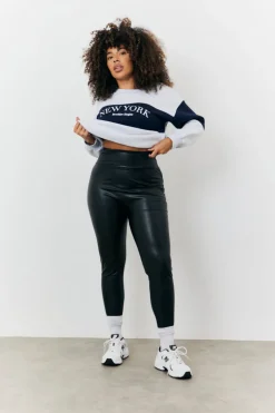 Perfect Sculpting High Waisted Leather Look Leggings