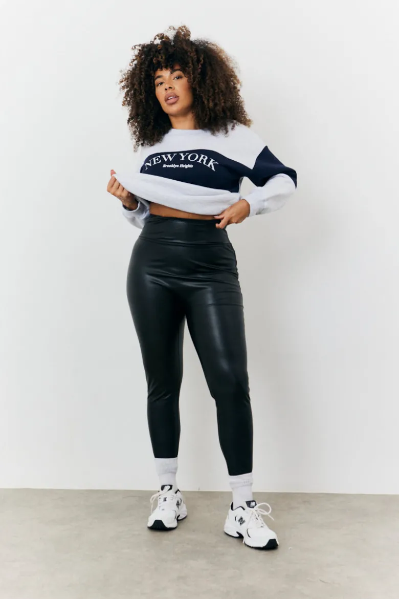 Perfect Sculpting High Waisted Leather Look Leggings