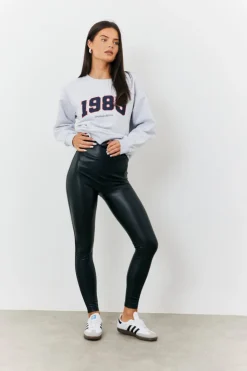 Perfect Sculpting High Waisted Leather Look Leggings