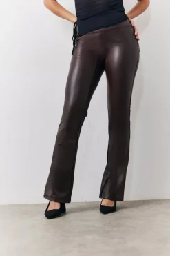 Perfect Sculpting High Waisted Leather Look Flare