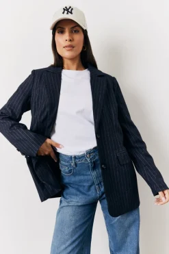 Pinstripe Relaxed Blazer