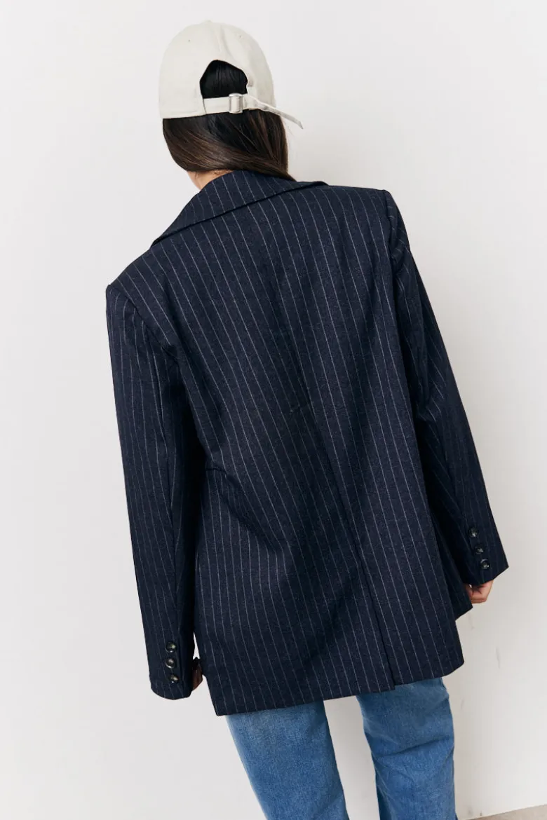 Pinstripe Relaxed Blazer