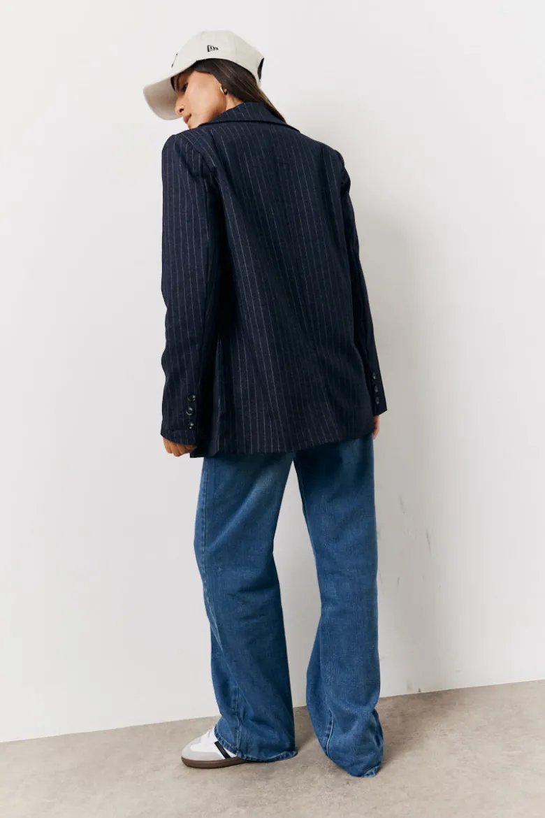 Pinstripe Relaxed Blazer