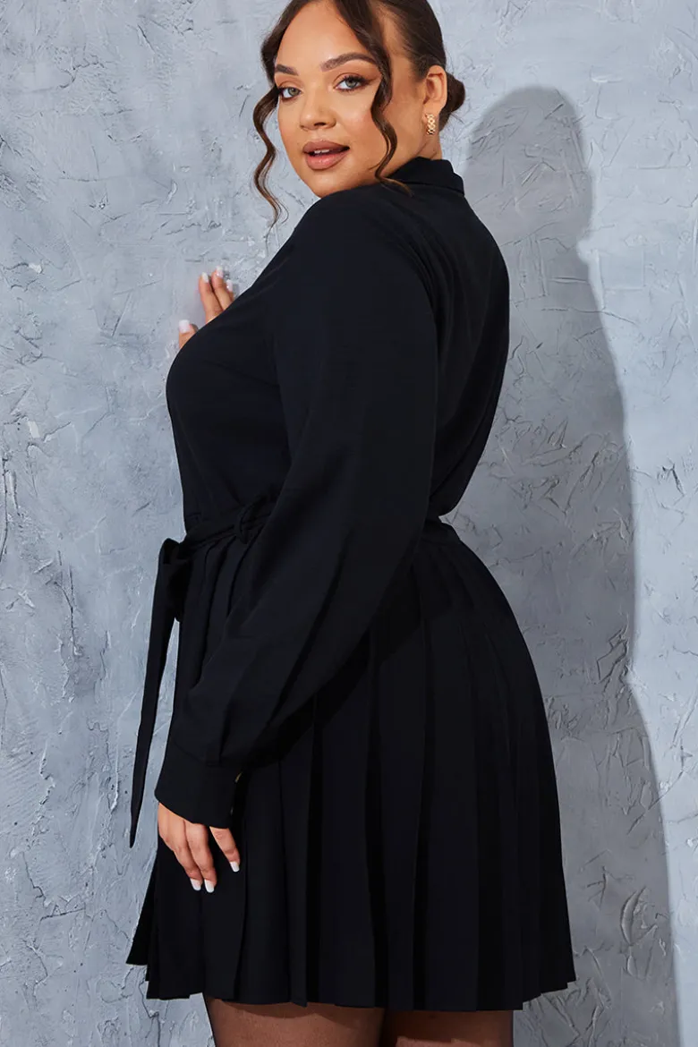 Pleated Shirt Dress