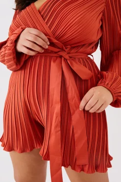 Plisse Wrap Playsuit