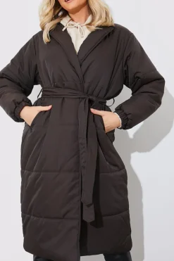 Quilted Wrap Puffer Coat