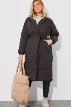 Quilted Wrap Puffer Coat