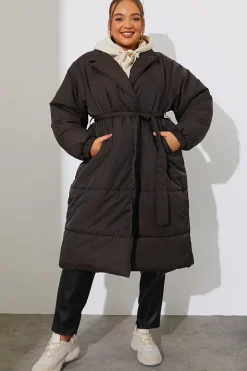 Quilted Wrap Puffer Coat
