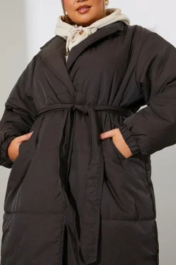 Quilted Wrap Puffer Coat