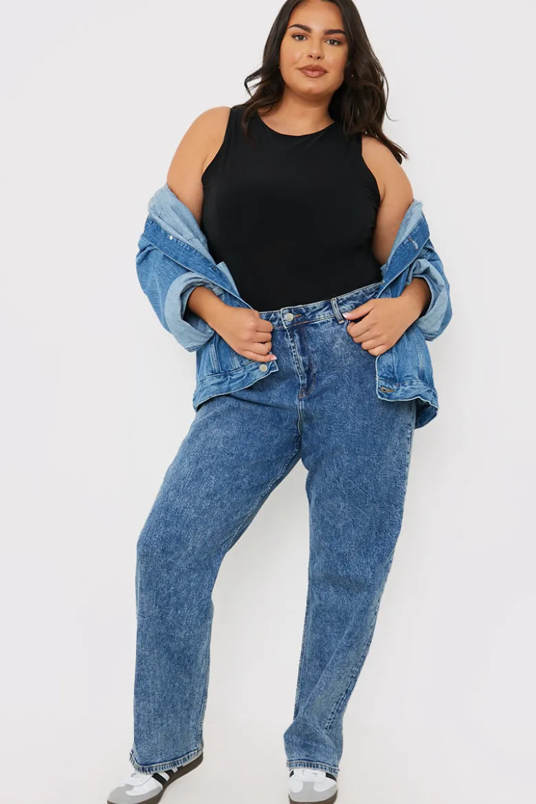 Racer Neck Double Layer Slinky Bodysuit