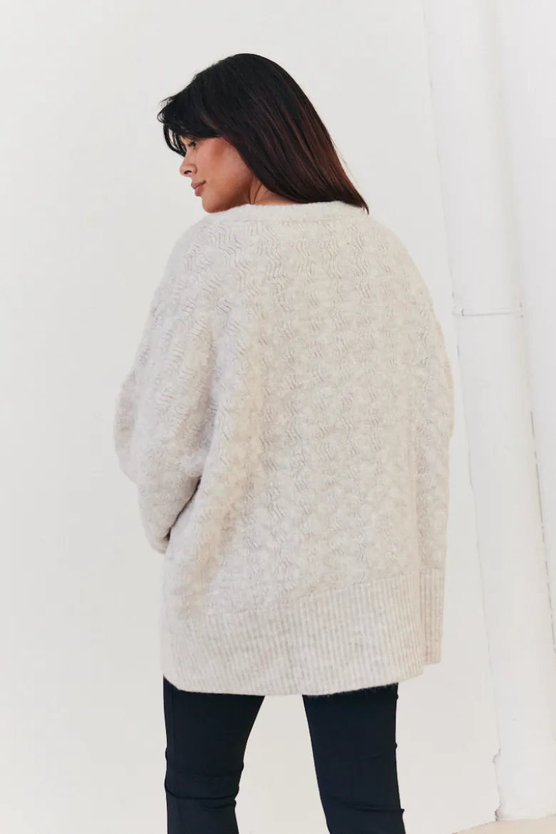 Recycled Interest Yarn Crew Neck Knit Jumper