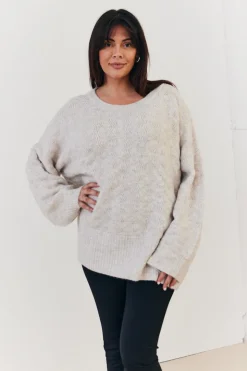Recycled Interest Yarn Crew Neck Knit Jumper