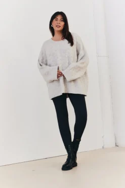 Recycled Interest Yarn Crew Neck Knit Jumper