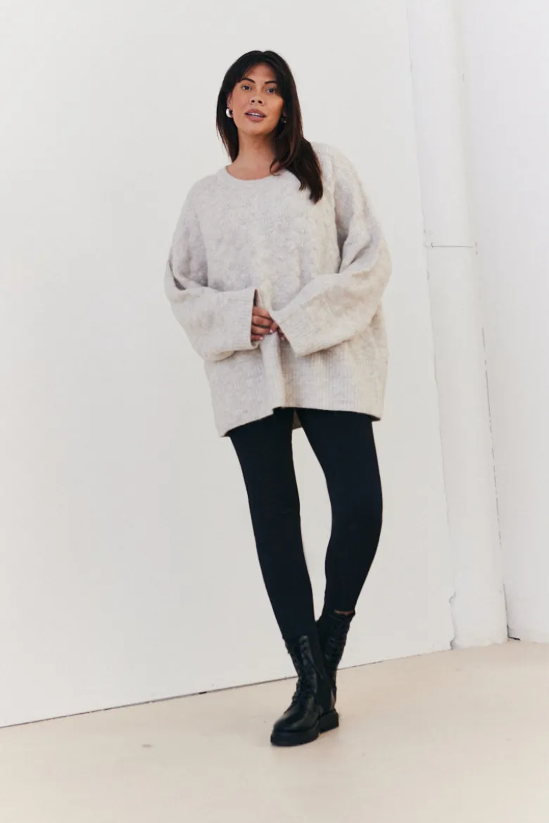 Recycled Interest Yarn Crew Neck Knit Jumper