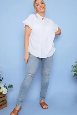 Recycled Light Wash Ripped Knee Denim Skinny Jeans