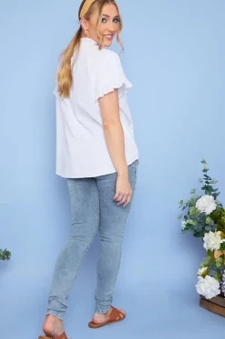 Recycled Light Wash Ripped Knee Denim Skinny Jeans