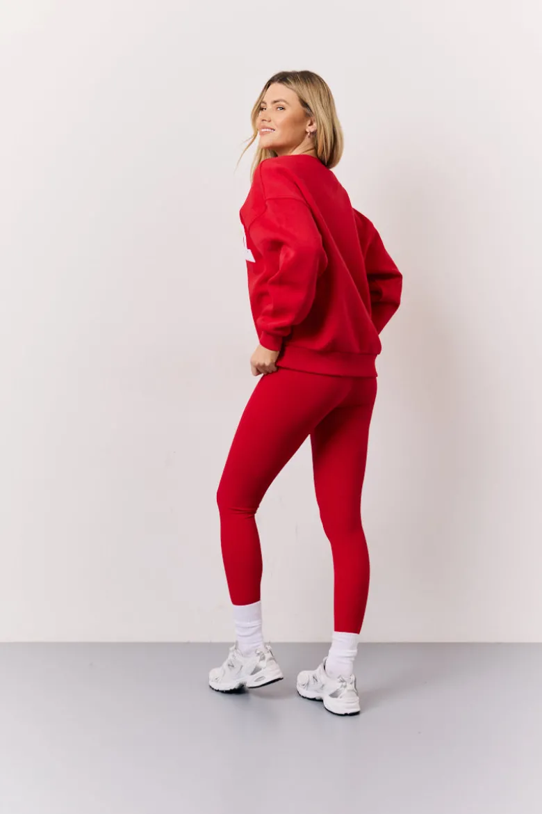 Red High Waisted Sculpt and Control Leggings