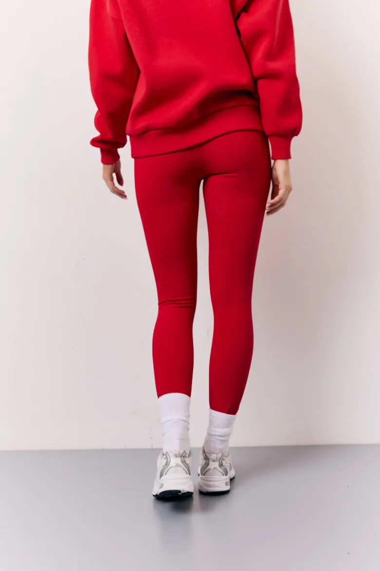 Red High Waisted Sculpt and Control Leggings
