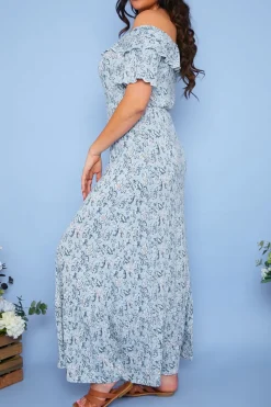 Responsible Viscose Paisley Bardot Midi Dress
