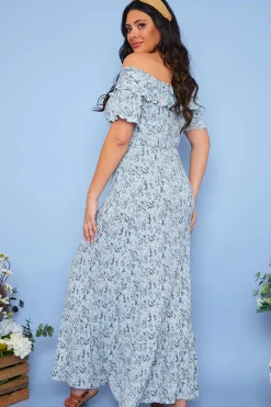 Responsible Viscose Paisley Bardot Midi Dress