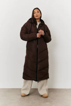 Reversible Hooded Longline Puffer Coat