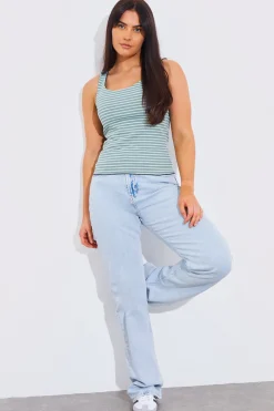 Reversible Stripe Scoop Neck Top