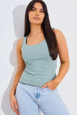 Reversible Stripe Scoop Neck Top
