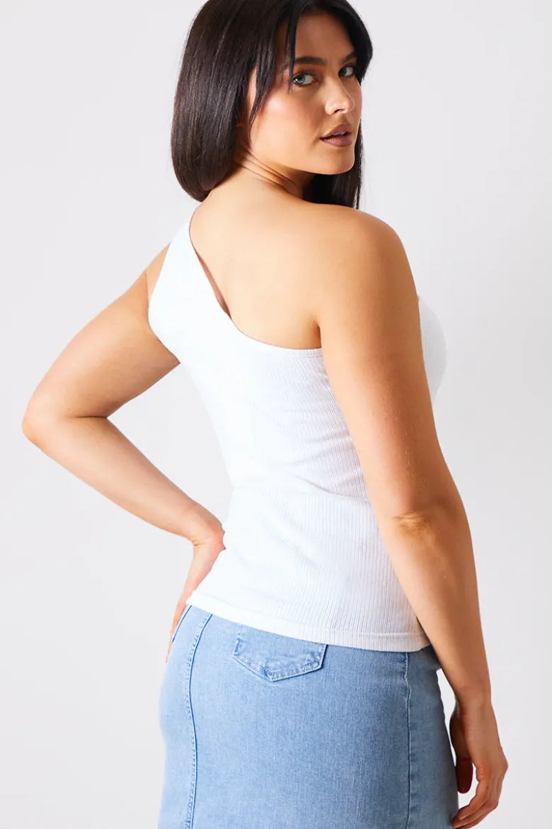Ribbed One Shoulder Vest