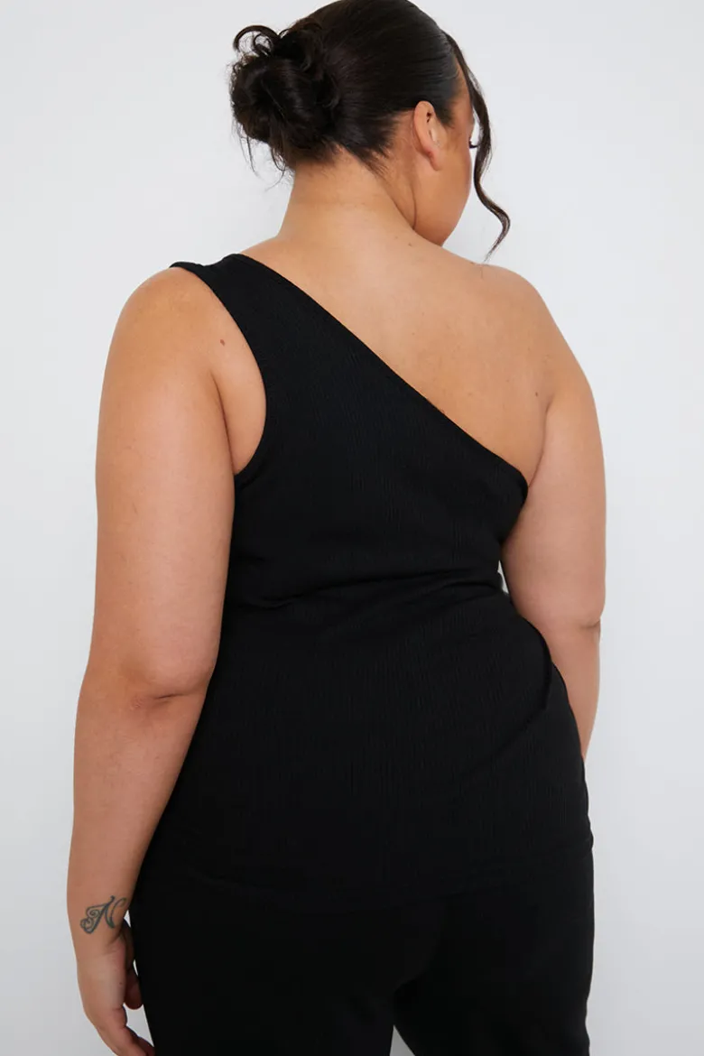 Ribbed One Shoulder Vest