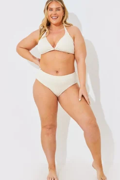 Rib Boomerang High Leg Bikini Bottom